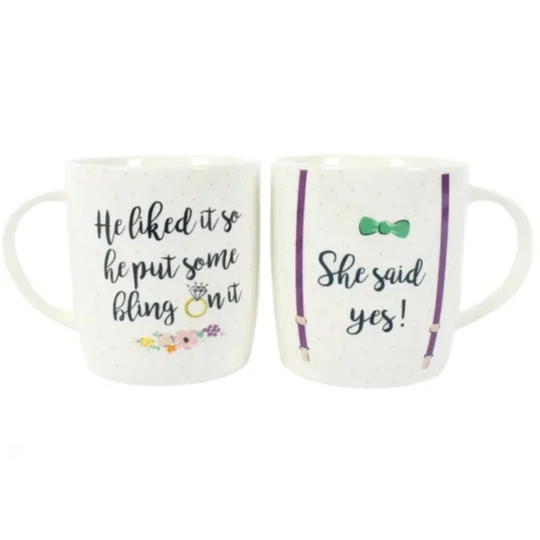 S03722403_0 Set of 2 She Said Yes Mugs