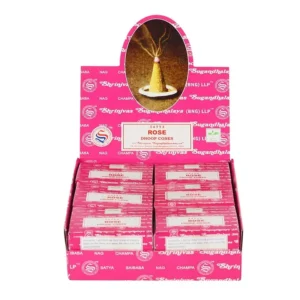 S03722497_0 Set of 12 Rose Dhoop Incense Cones by Satya (6/30)