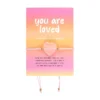 You Are Loved Rose Quartz Crystal Heart Bracelet