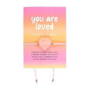 S03723954_0 You Are Loved Rose Quartz Crystal Heart Bracelet