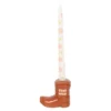 2-112.webp Brown Cowboy Boot Candle Holder with Taper Candle