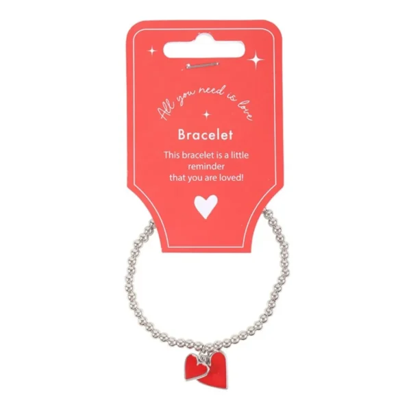 All You Need Is Love Beaded Heart Charm Bracelet