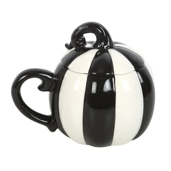 2-315.webp Black and White Striped Pumpkin Lidded Mug