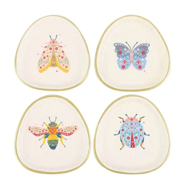 2.webp Set of 4 Floral Bug Trinket Dishes