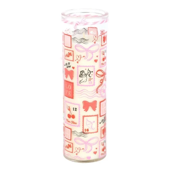 3-36.webp Valentine Postage Stamp Print Sparkling Rose Tube Candle