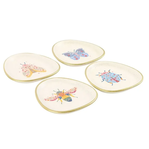 3.webp Set of 4 Floral Bug Trinket Dishes