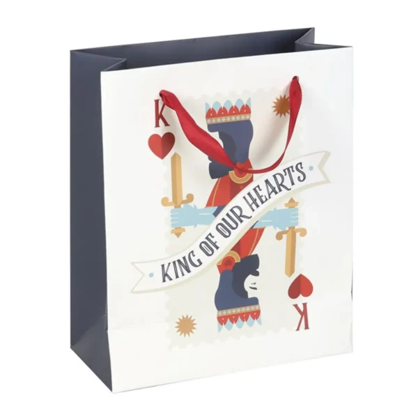 3-70.webp 23cm Medium King of Our Hearts Playing Card Gift Bag