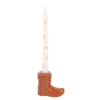 4-109.webp Brown Cowboy Boot Candle Holder with Taper Candle