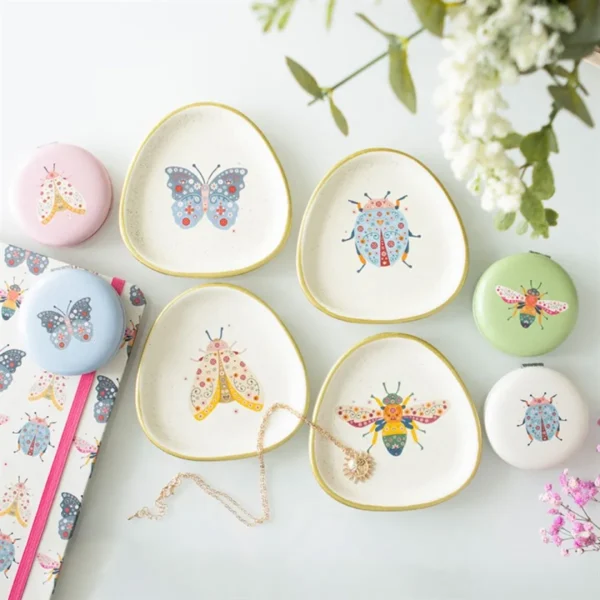 4.webp Set of 4 Floral Bug Trinket Dishes