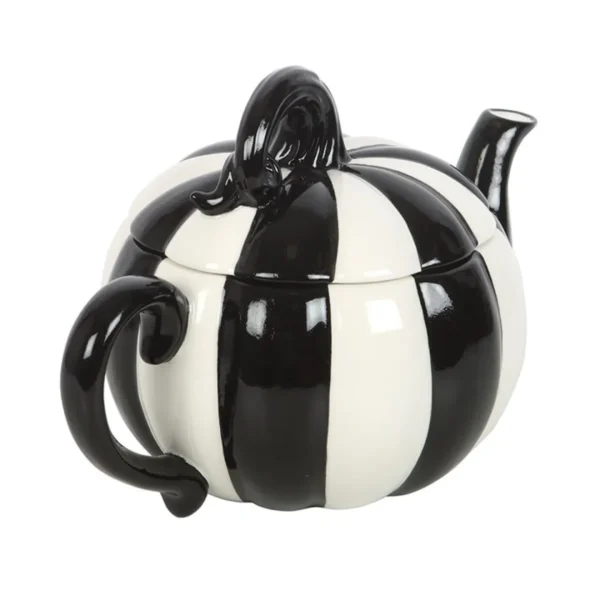 4-8.webp Black and White Striped Pumpkin Teapot