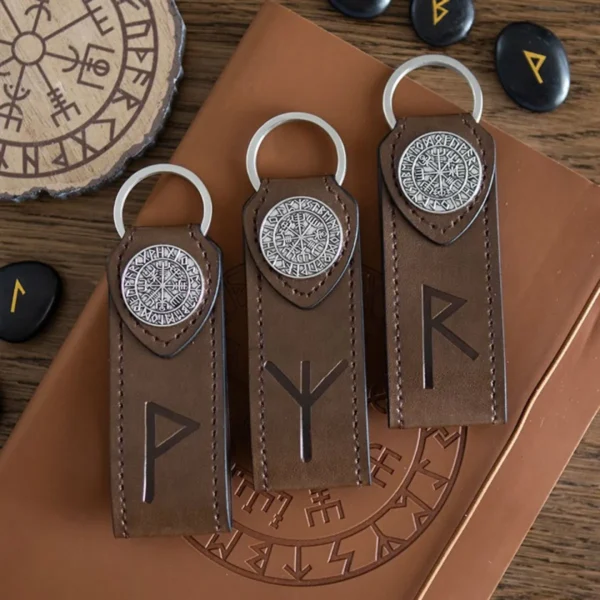 5-52.webp Journey Viking Rune Faux Leather Keyring