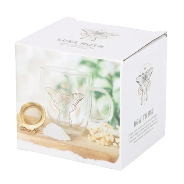 6-151.webp Luna Moth Double Walled Glass Mug with Crystal Tea Infuser