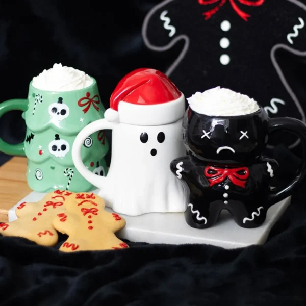 6-165.webp Ghost Shaped Mug with Santa Hat Lid