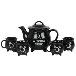 S03720130_0 Witches Brew Ceramic Cauldron Tea Set