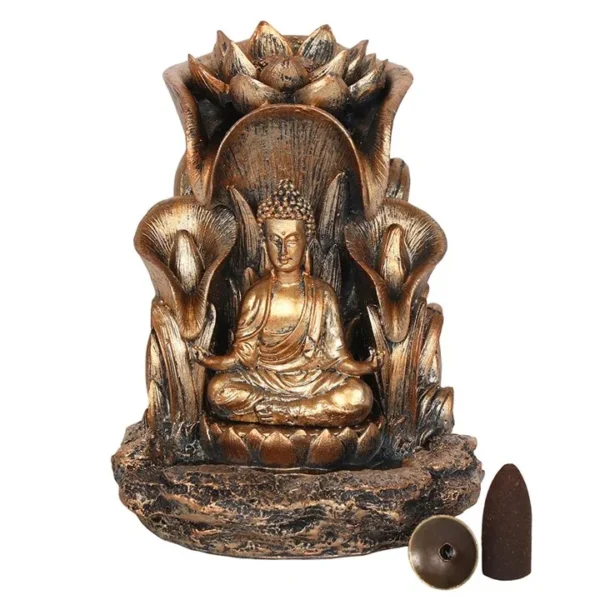 S03720233_13 Bronze Buddha Backflow Incense Burner