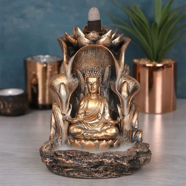 S03720233_14 Bronze Buddha Backflow Incense Burner