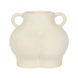 S03720357_0 Cream Speckle Bum Plant Pot