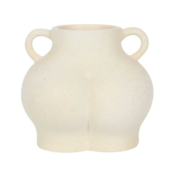 S03720357_0 Cream Speckle Bum Plant Pot