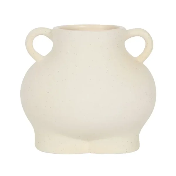 S03720357_13 Cream Speckle Bum Plant Pot