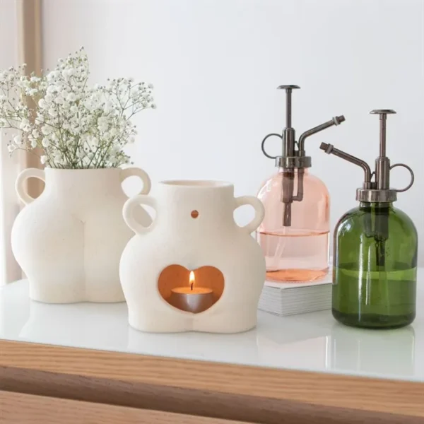 S03720357_16 Cream Speckle Bum Plant Pot