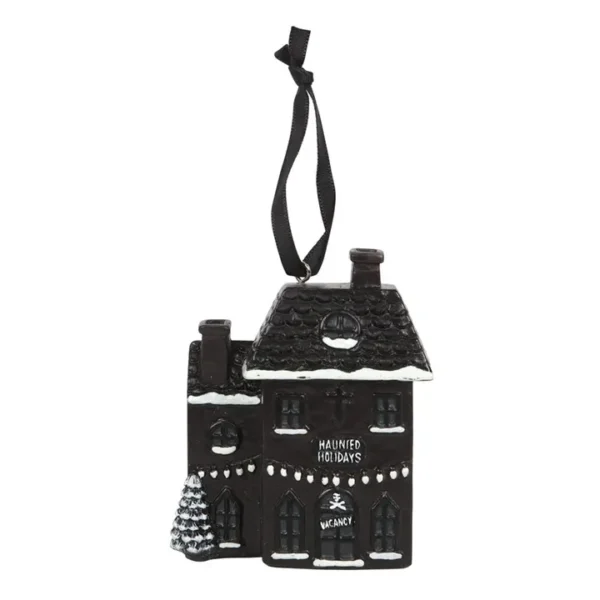 S03720565_0 Haunted Holiday House Resin Christmas Decoration