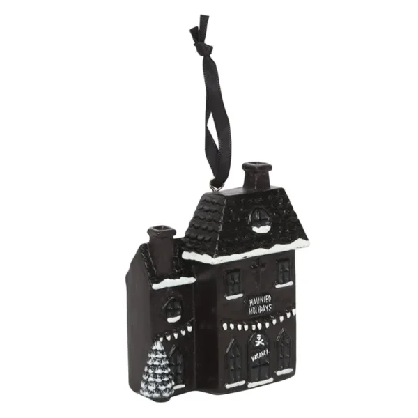 S03720565_12 Haunted Holiday House Resin Christmas Decoration