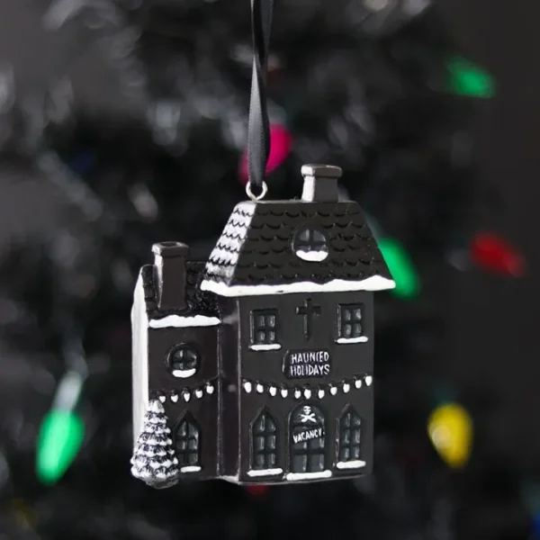S03720565_14 Haunted Holiday House Resin Christmas Decoration