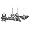S03720678_0 Set of 4 Black Creepy Skeleton Cookie Ornaments