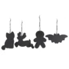 S03720678_12 Set of 4 Black Creepy Skeleton Cookie Ornaments