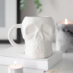 Halloween Gifts Matte White Skull Mug