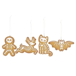 S03720815_0 Set of 4 Creepy Skeleton Cookie Ornaments