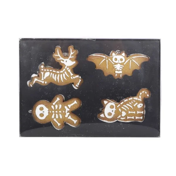 S03720815_13 Set of 4 Creepy Skeleton Cookie Ornaments