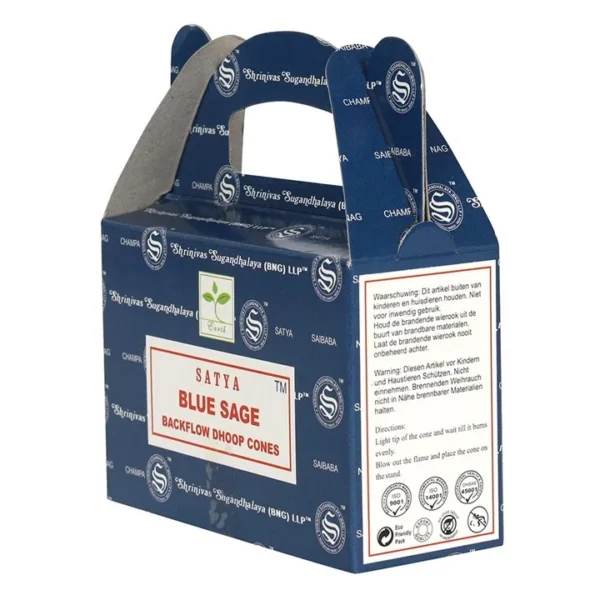 S03721183_13 Set of 6 Blue Sage Backflow Incense Dhoop Cones by Satya (6/30)