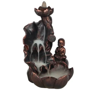 S03721214_0 Bronze Effect Buddha Backflow Incense Burner