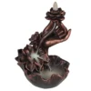 S03721299_0 Bronze Effect Hand with Flower Backflow Incense Burner