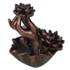 S03721299_13 Bronze Effect Hand with Flower Backflow Incense Burner