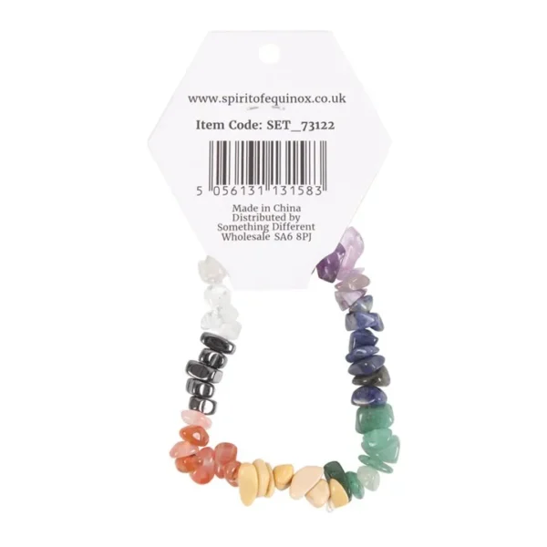 S03721538_14 Set of 24 Chakra Crystal Chip Bracelets in Display Box