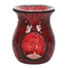 Large Red Crackle Glass Oil Burner and Wax Warmer