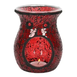 S03721637_0.webp Large Red Crackle Glass Oil Burner and Wax Warmer