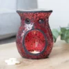 S03721637_14.webp Large Red Crackle Glass Oil Burner and Wax Warmer