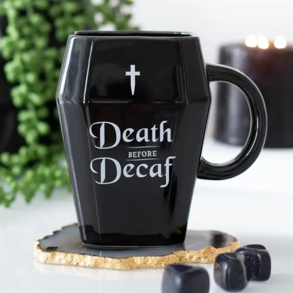 S03721903_14 Death Before Decaf Coffin Mug