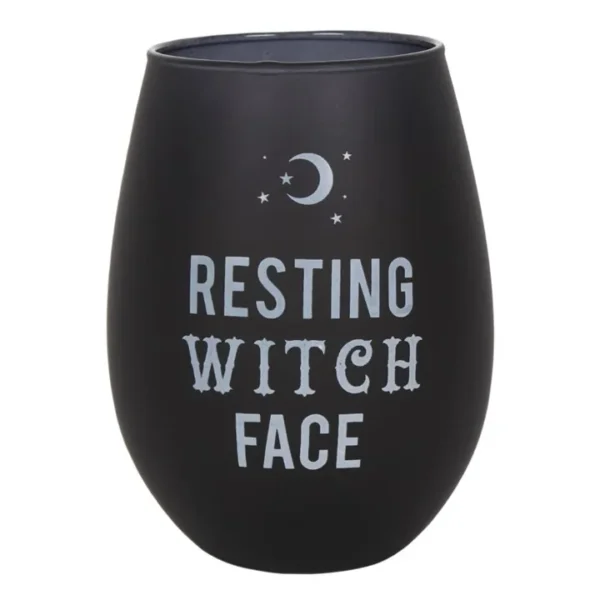 S03722083_0 Resting Witch Face Stemless Wine Glass