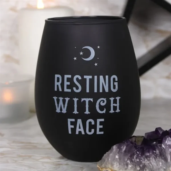S03722083_13 Resting Witch Face Stemless Wine Glass