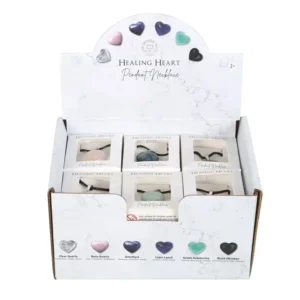 S03723189_0 Set of 24 Healing Heart Crystal Necklaces in Display