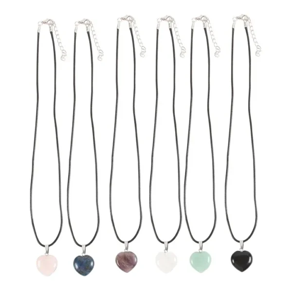 S03723189_14.webp Set of 24 Healing Heart Crystal Necklaces in Display