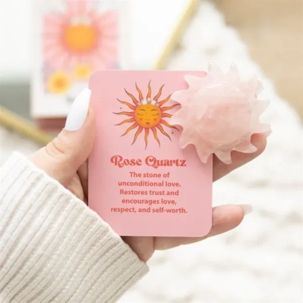 S03723305_14 Rose Quartz Crystal Sun Keepsake Stone in a Box