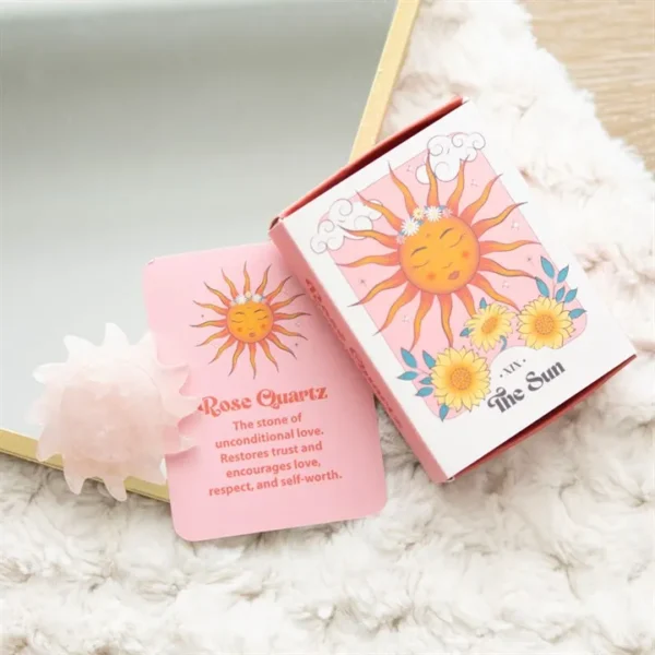 S03723305_15 Rose Quartz Crystal Sun Keepsake Stone in a Box