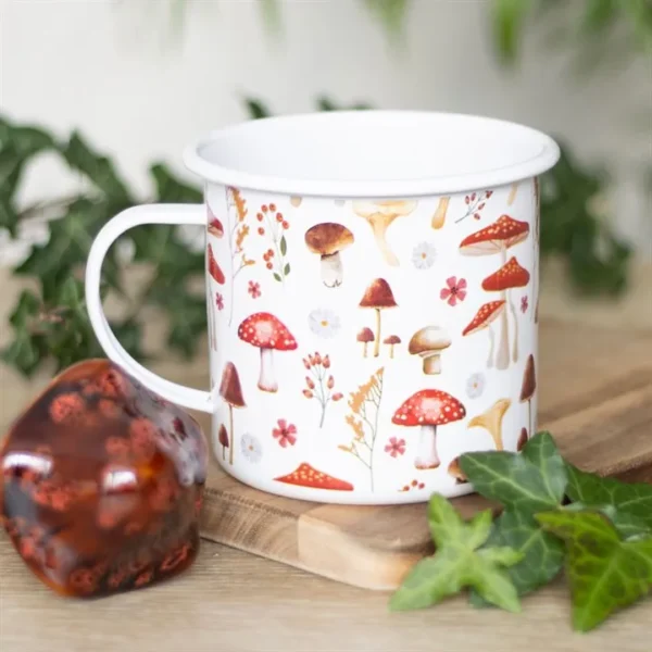 S03723318_14 All Over Mushroom Print Enamel Mug
