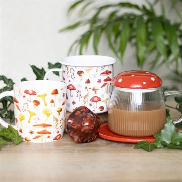 S03723318_15 All Over Mushroom Print Enamel Mug