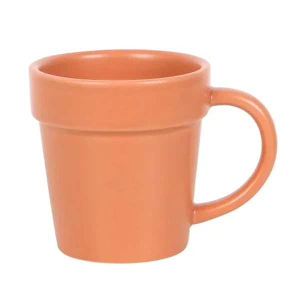 S03723343_13 Plain Plant Pot Ceramic Mug and Shovel Spoon
